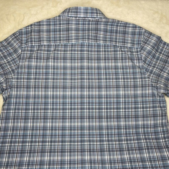 Calvin Klein Men's Blue White Plaid 100% Cotton Long Sleeve Button Up Shirt - Picture 5 of 10